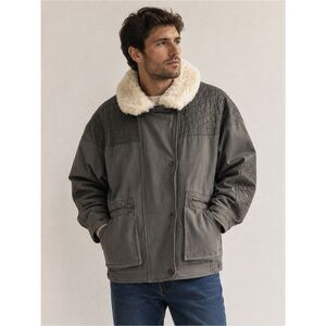Vintage Eddie Bauer Goose Down Green Quilted Sherpa Shearling Trucker Jacket